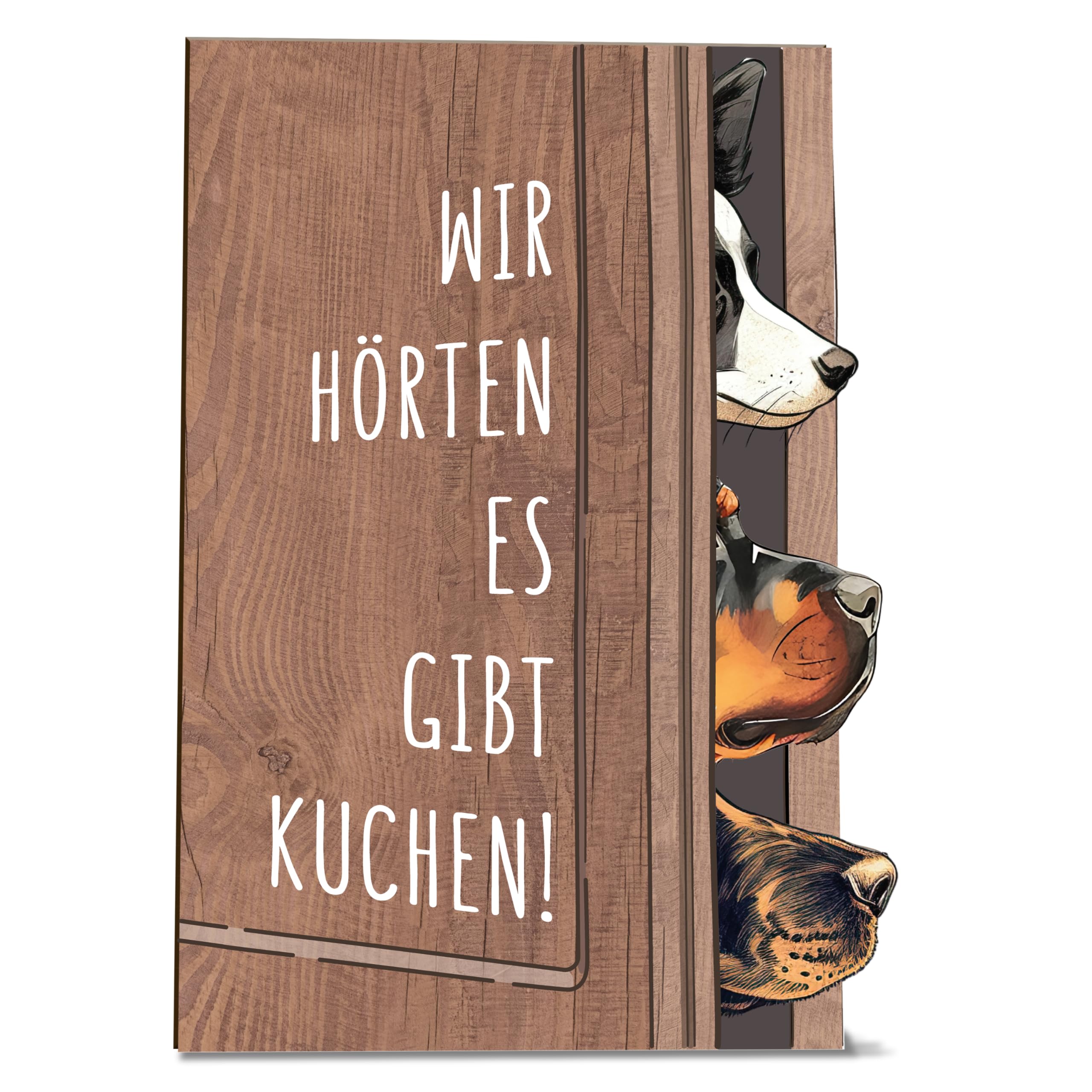 Generisch Grußkarte Hunde Holzkarte - Geburtstagskuchenkarte Geburtstagskarte | Postkarte für Hundebesitzer, Tierische Hunde-Geburtstagskarte, Hunde-Postkarte, Hundeliebhaber