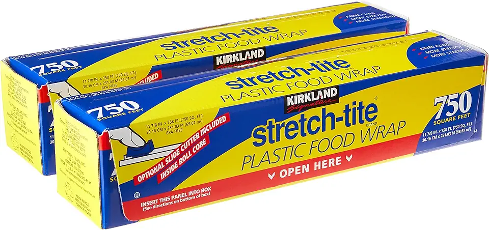 KIRKLAND SIGNATURE Stretch Tite Plastic Wrap Pack X 750' 1" (1500 Sq'),, None, 2.0 Count 2