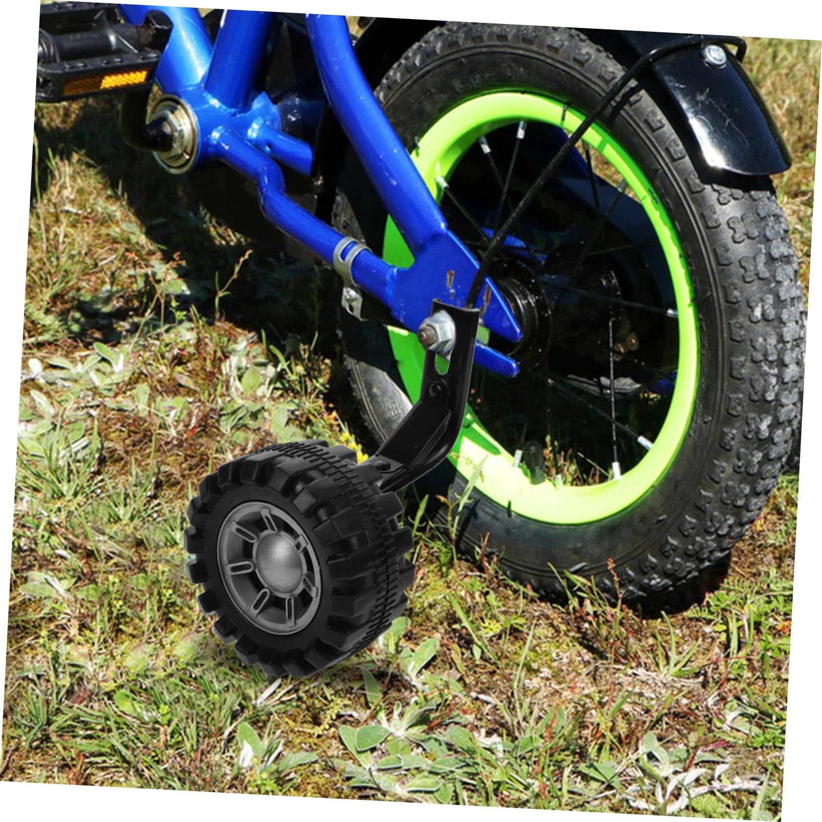 HANABASS Ruedas Auxiliares de Metal Negro para Bicicleta Infantil Soporte de Entrenamiento Seguro y Estabilizador Ajustable para Niños