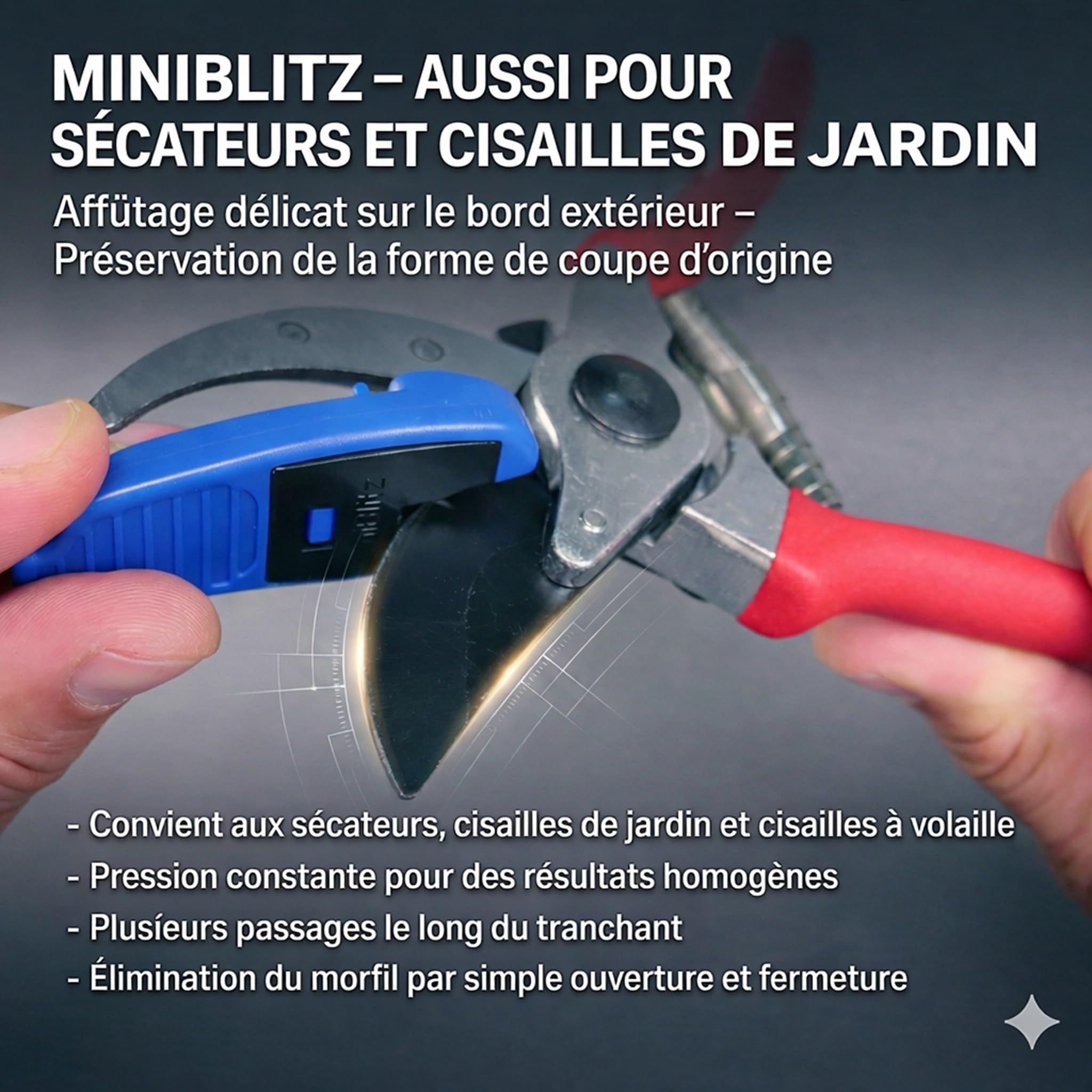 Affûteur de couteaux, aiguiseur de ciseaux, manuel, portable, set de 4 pièces