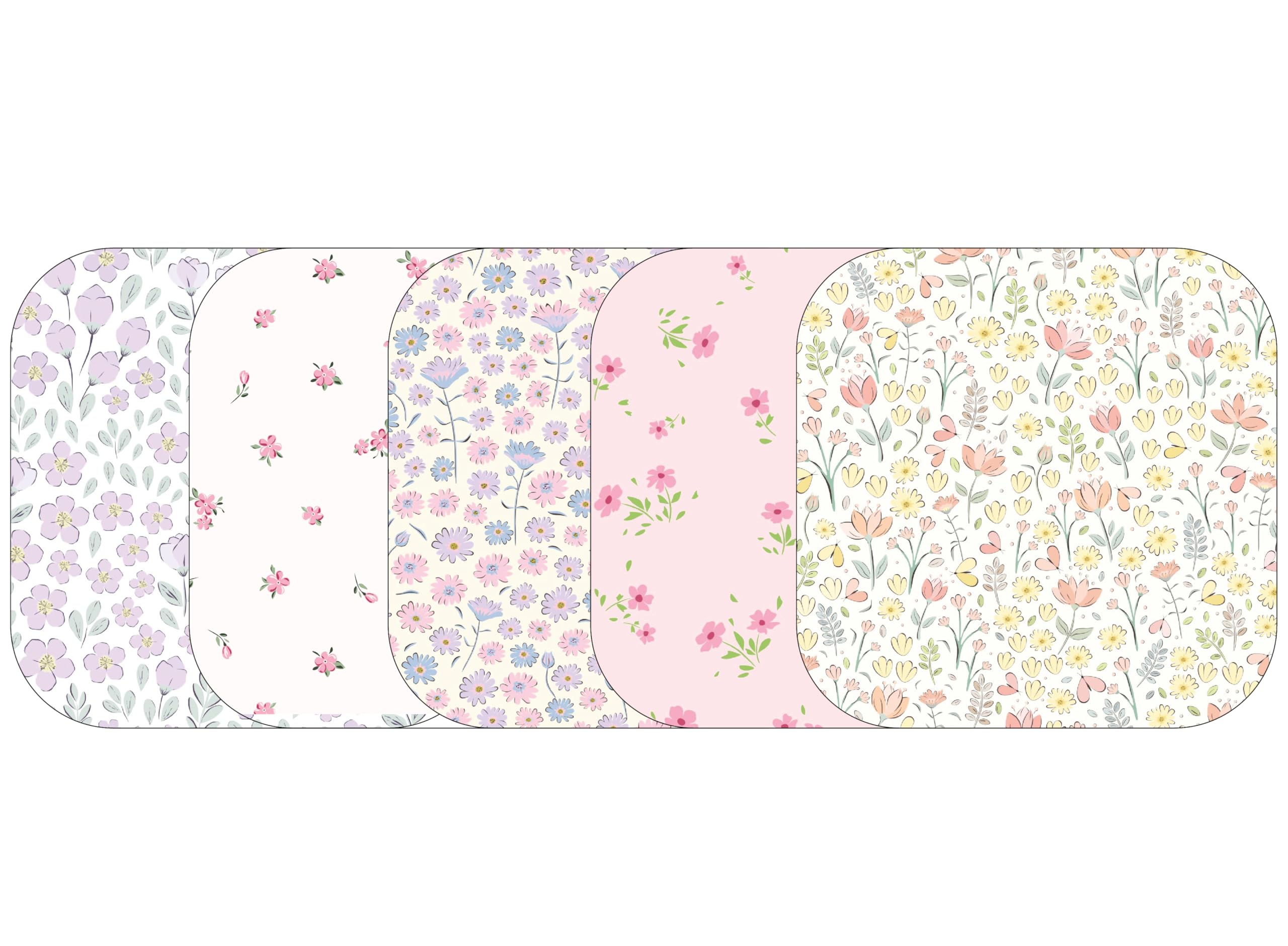 Glucomart Adhesive Patches for Dexcom G7, Stelo, or Libre (5 Count) – Maximum Strength CGM Patches, Waterproof & Hypoallergenic (Spring Floral Variety