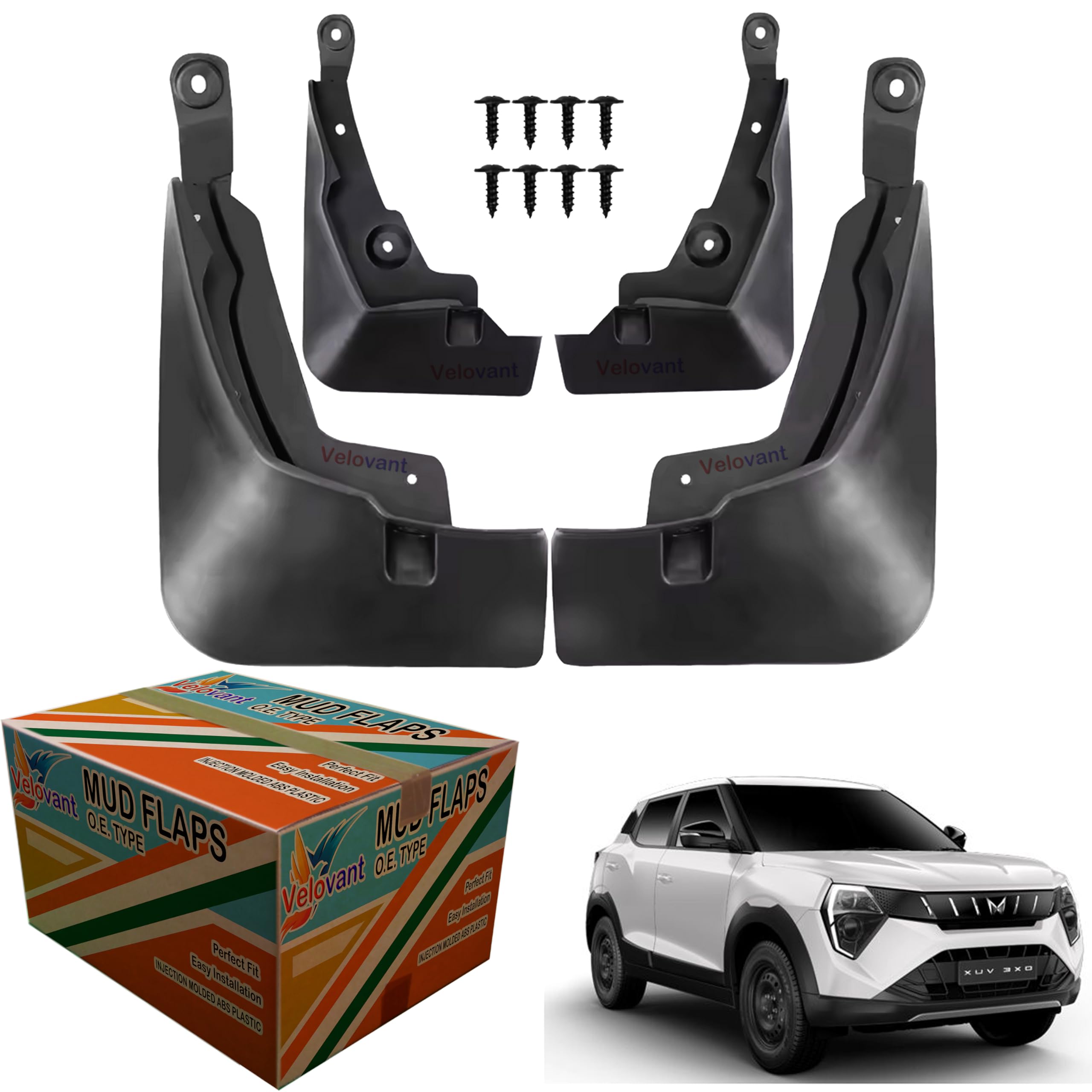 Velovant Car Mud Flap for XUV 3XO Heavy Duty Splash Mud Guards OEM