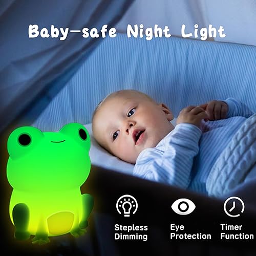Miniatura 26 de Luz nocturna LED de gato, 16 colores regulables para guardería, luz nocturna kawaii, súper blanda de silicona recargable por USB, lámpara de noche