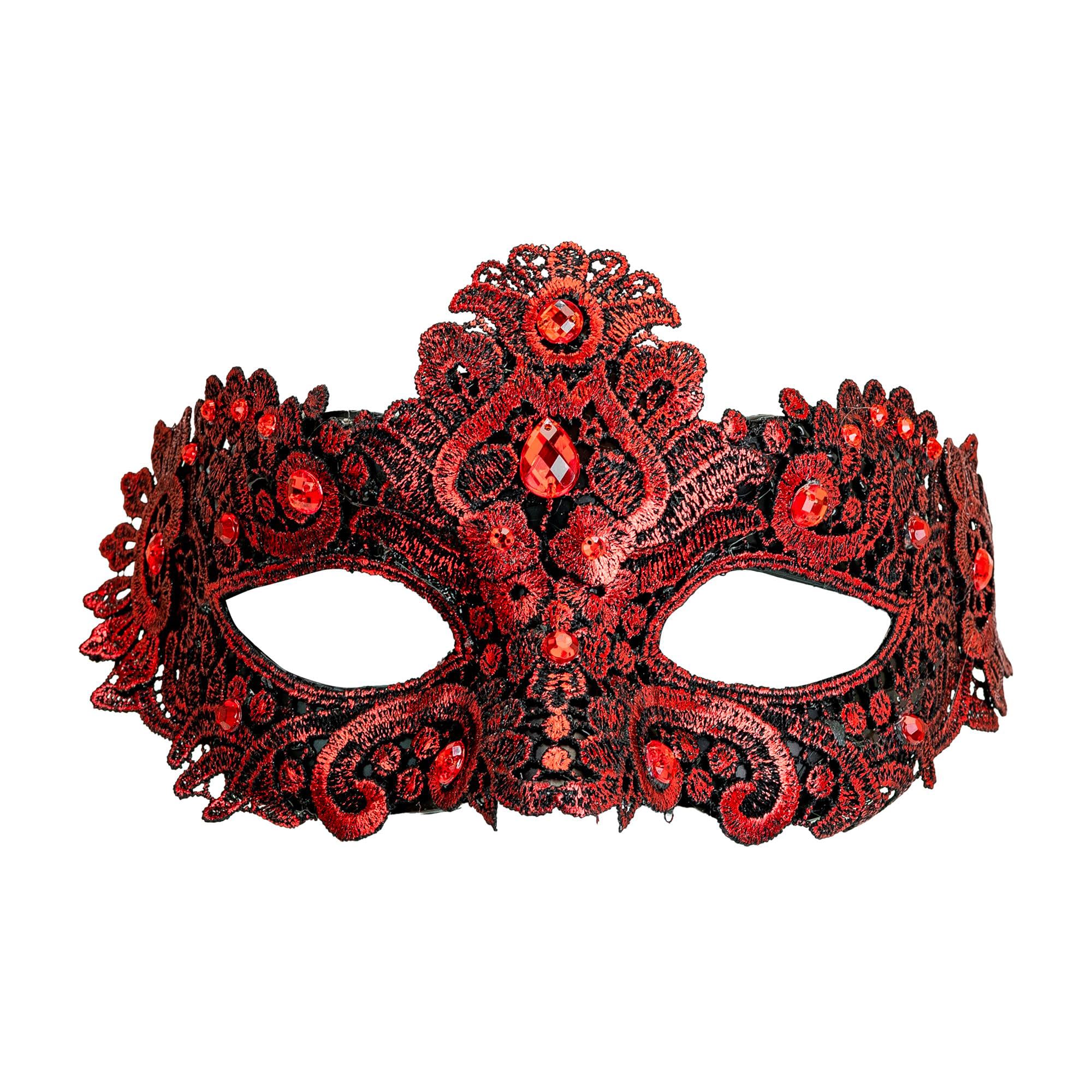 W WIDMANN MILANO Party Fashion - Venetian Eye Mask with Rhinestones for Carnival Masquerade Ball