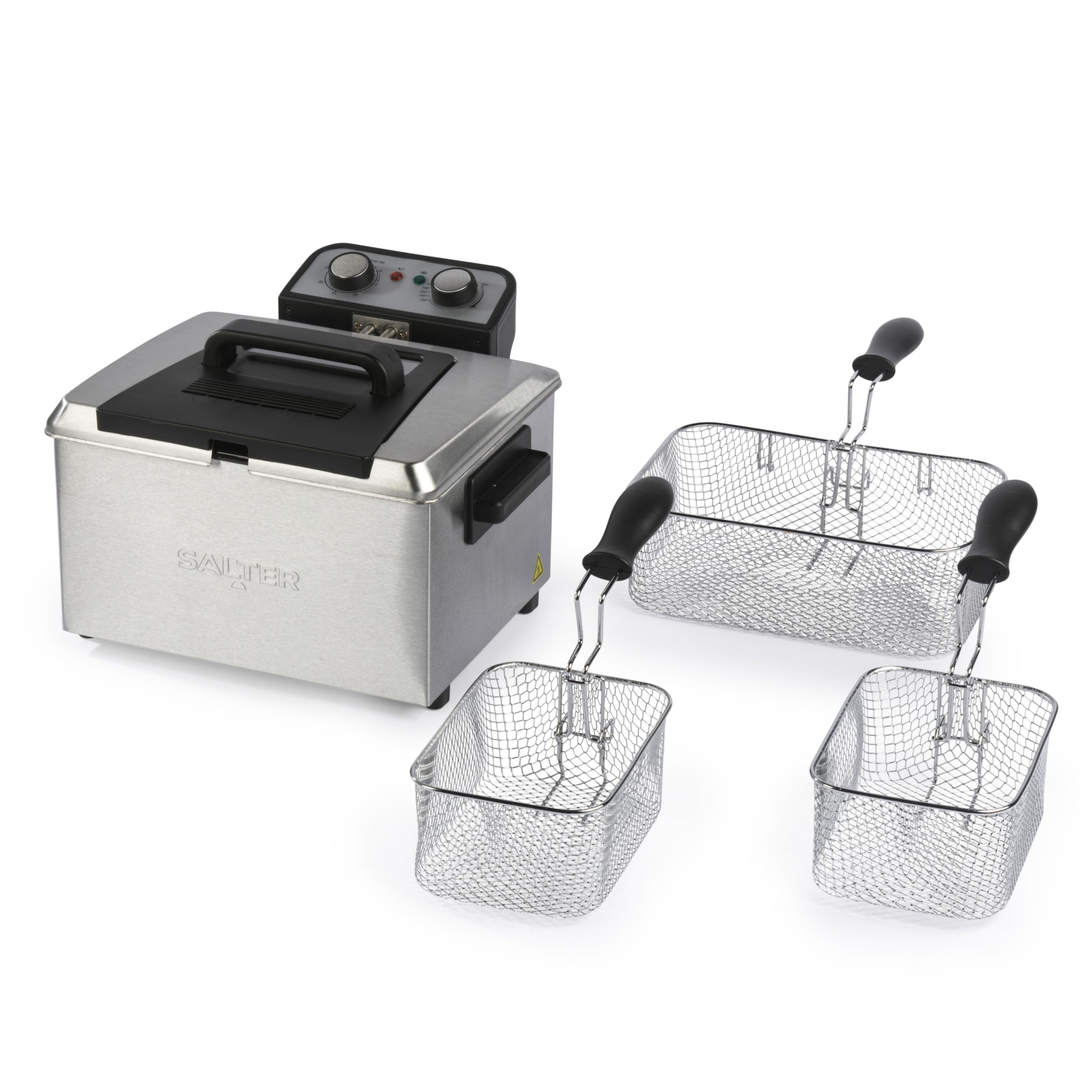 – Deep Fat Fryer –Includes Large & Small Cooking Baskets For Crispy Fried Chicken, Chips, Onion Rings, 5L Oil Capacity, Easy Viewing Window, Adjustable Temperature Control To 190°C, 3000W, EK6266