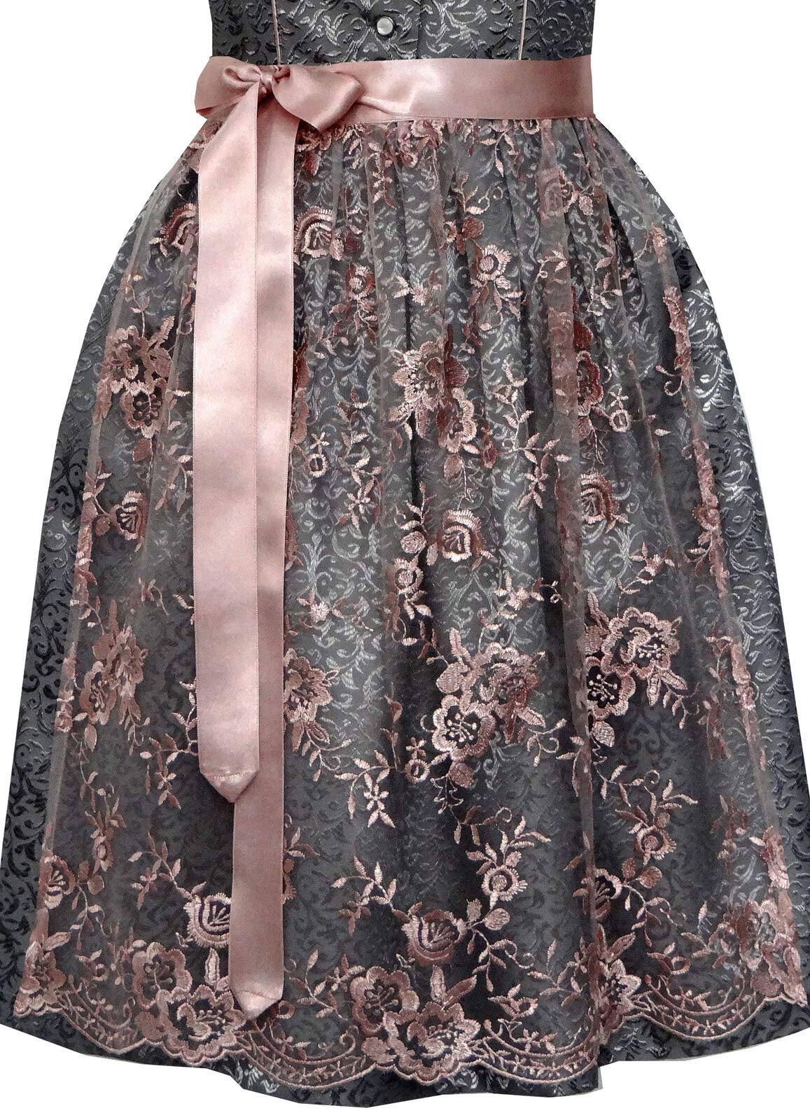 Alpenmärchen Midi Dirndl aus Exklusiver Kollektion inkl. Spitzenschürze Gr.32-54 - ALM650