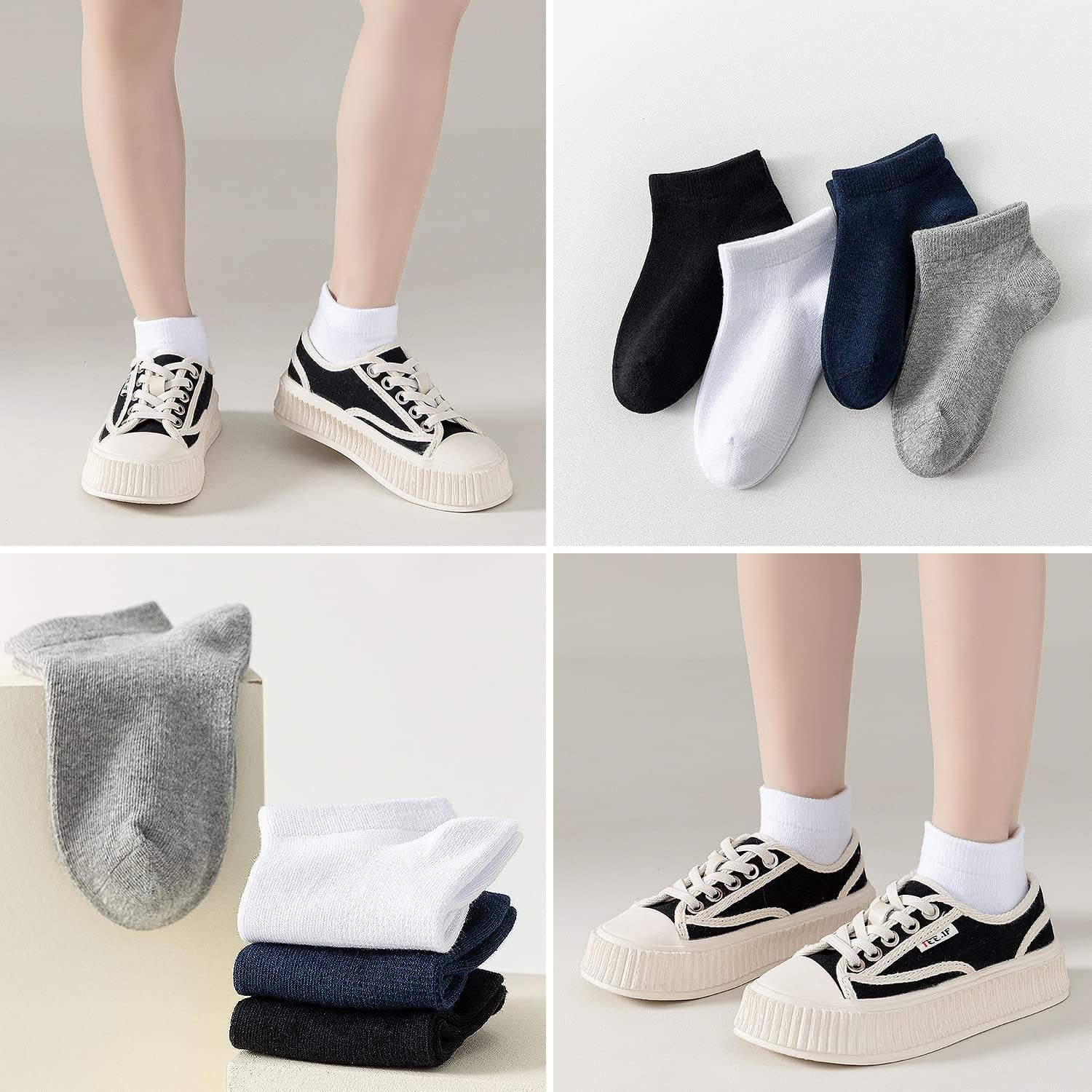 EPEIUS Kids Ankle Socks Girls Seamless Low Cut No Show Socks Cotton Thin Athletic Socks for Boys 6 Pack - Image 5