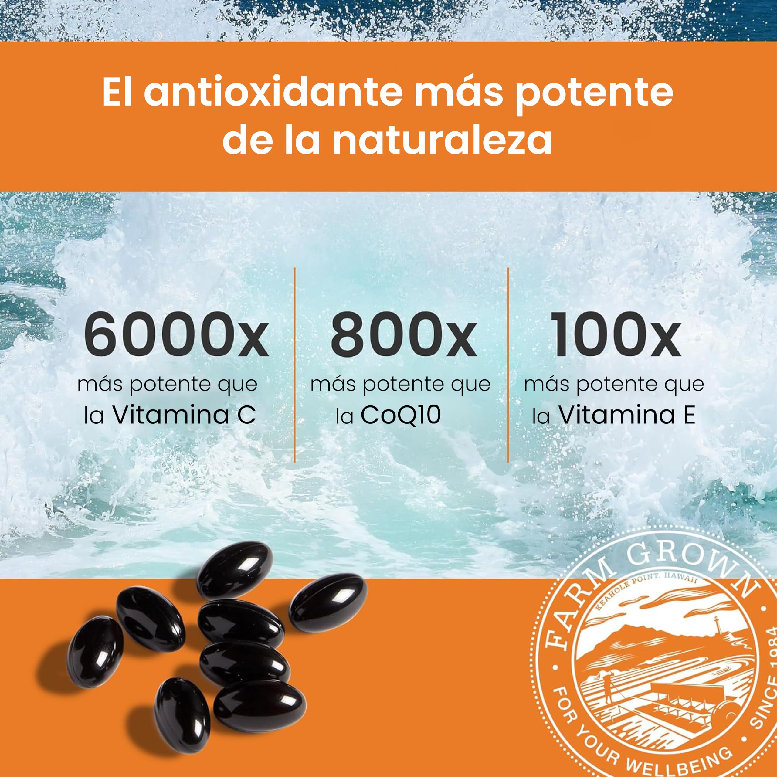 Nutrex Hawaii, BioAstin, Hawaiian Astaxanthin, 4mg, 120 Cápsulas blandas, Probado en Laboratorio, Vitamina E, Sin Gluten, Sin Soja, No GMO