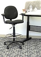 Vista 4 de Boss Office Products B1691-BK Stand Up Taburete de dibujo de tela con brazos ajustables en negro