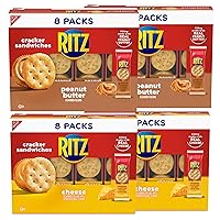 Vista 13 de RITZ Galletas para sándwiches de mantequilla de maní y queso, paquete variado de galletas para sándwiches, 32 paquetes de sándwiches.