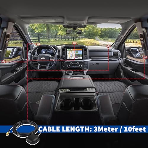 Miniatura 6 de Bingfu Antena de navegación GPS activa a prueba de agua con conector macho SMA para unidad principal estéreo del coche Sistema de navegación GPS