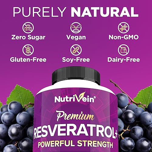 Miniatura 7 de Nutrivein Paquete de suplementos de L-treonato de magnesio y resveratrol de alta absorción cápsulas de treonato de magnesio y resveratrol de alta