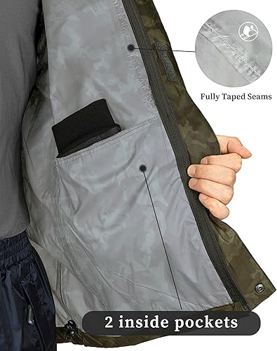 Miniatura 10 de 33000ft Chaqueta impermeable para hombre ligera impermeable con capucha para golf ciclismo rompevientos Negro, Azul / Patchwork, Rojo oscuro, gris,