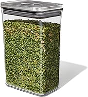 Vista 13 de Contenedor OXO Steel POP Caja Corta Cuadrada Grande - 2.6 L para Cereal, Granos y Más Gris