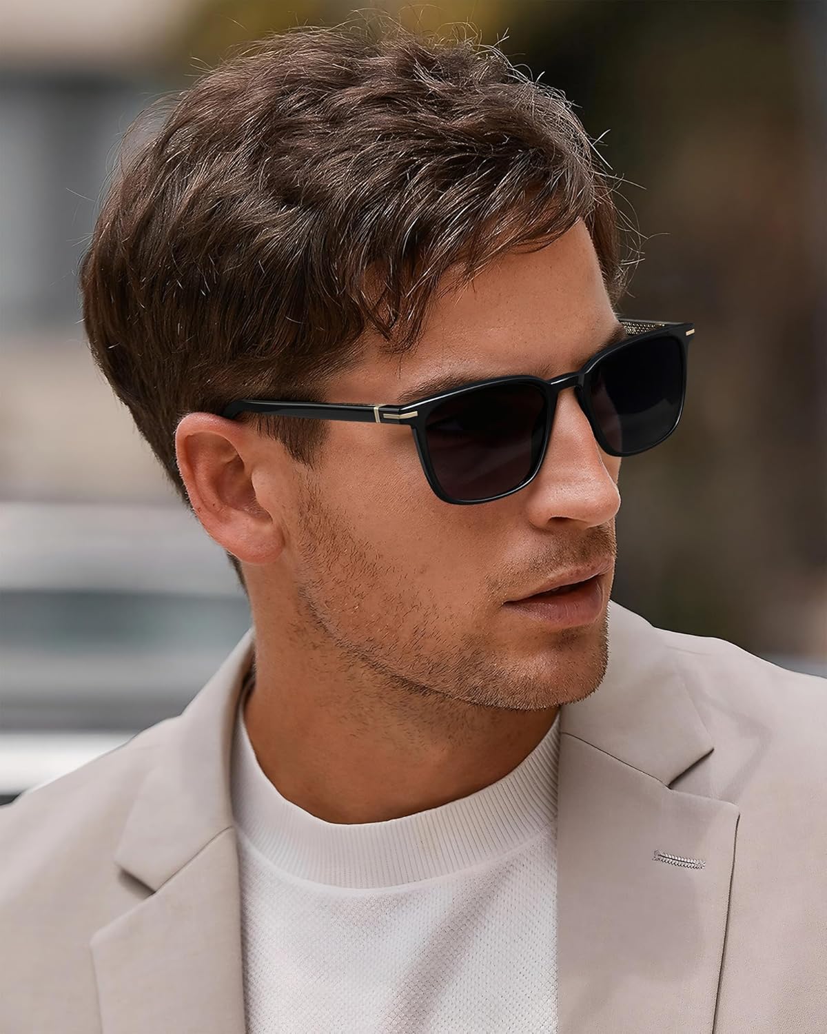 CARFIA Classic Polarized Sunglasses for Men UV400 Protection, Flexible Acetate Shades with Core Wire Design CA31238 - Image 3