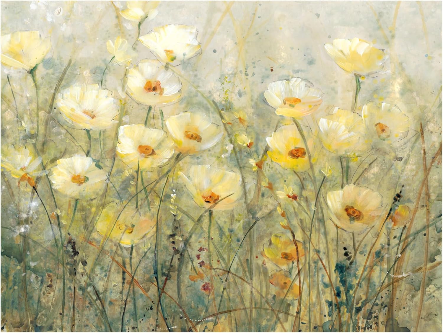 Wrapped Canvas Wall Art - Tim Otoole 'Summer in Bloom I' Wall Art for Living Room, Bedroom, or Office Décor - 24x32