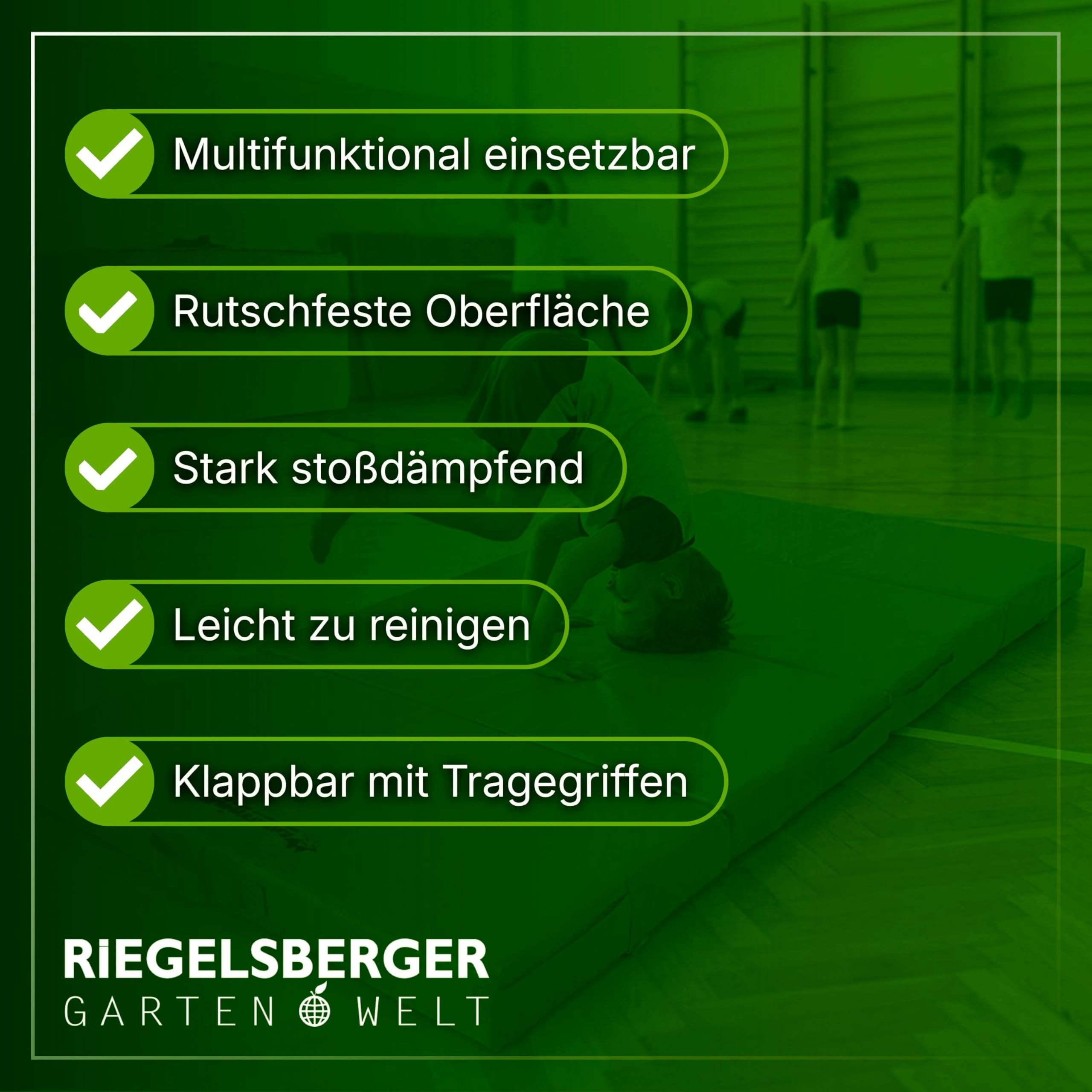 Gartenpirat Universal Bodenmatte 200x100x10 cm Sportmatte Kinder Weichbodenmatte 4-teilig klappbar