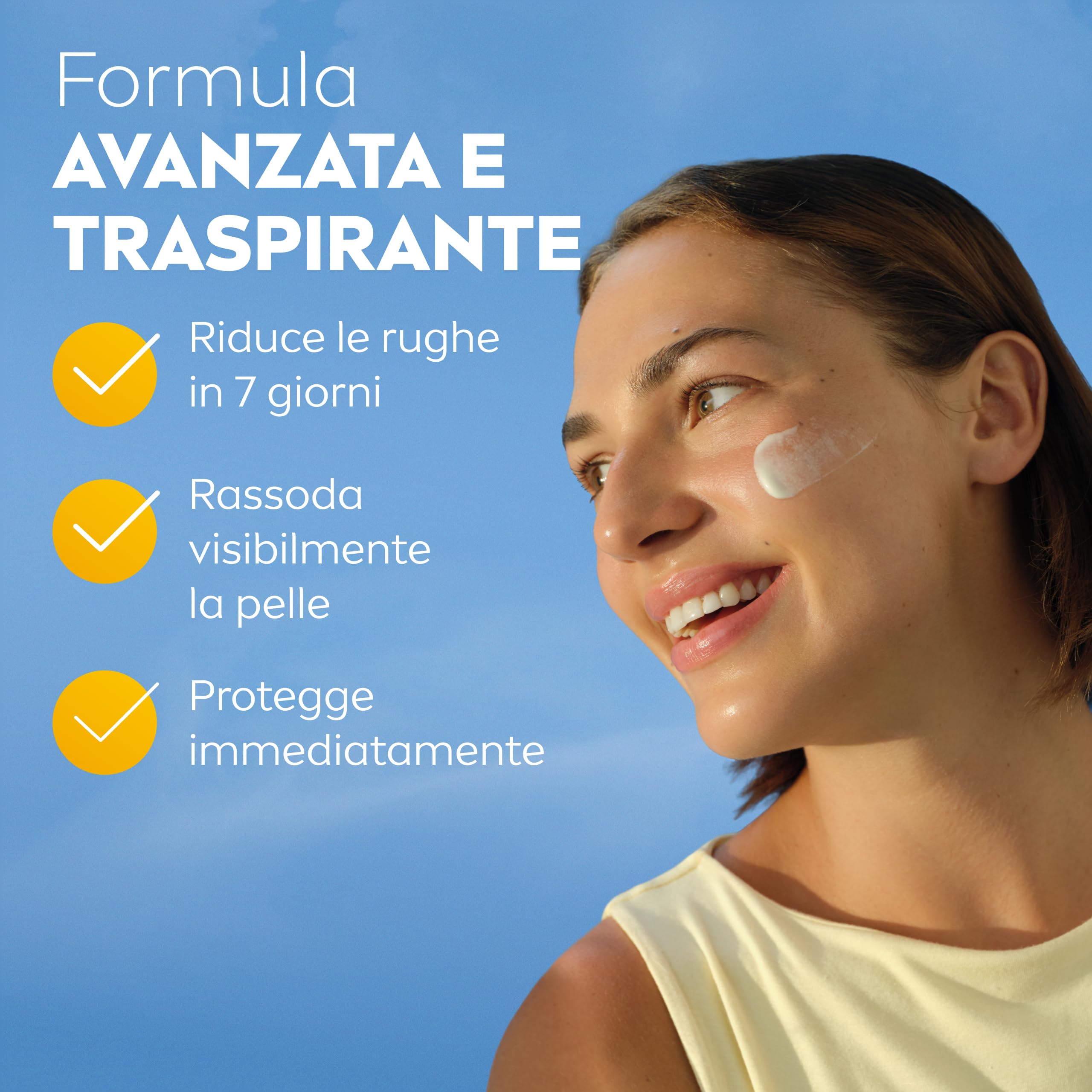 NIVEA SUN Anti-Age Q10 SPF 50+ 40 ml, Crema solare viso antirughe contro il fotoinvecchiamento, Crema viso SPF 50+ con Collagene e Coenzima Q10, Protezione solare ultra leggera, Non comedogena