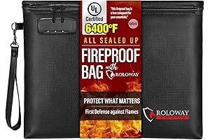 1-Pc Fireproof Document Bag with Combination Lock