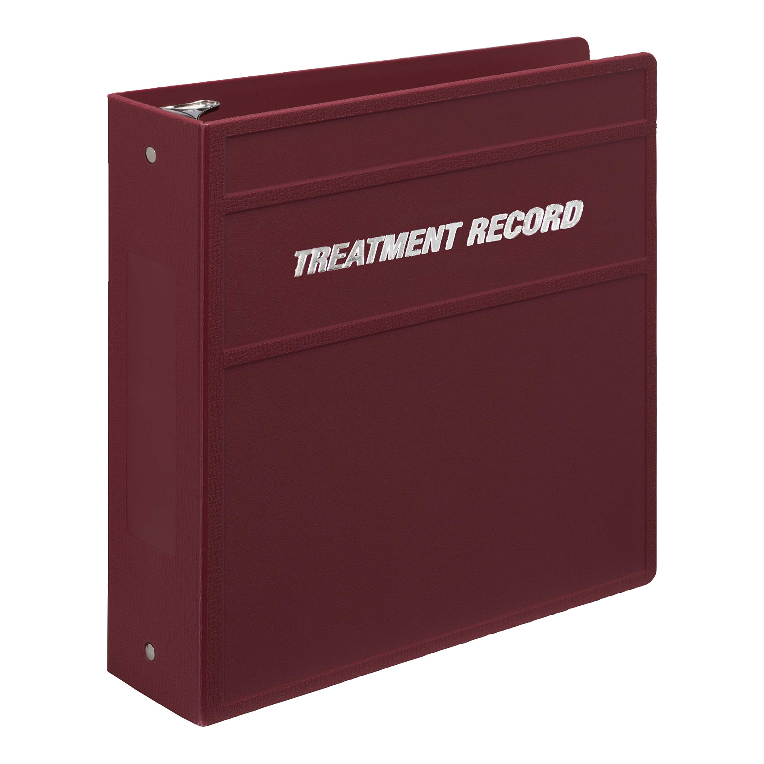 Carstens 3-Inch Heavy Duty Round Ring Binder for Treatment Administration Records – Side Opening, Wine, Durable Plastic, No-Gap Rings, No Pockets,
