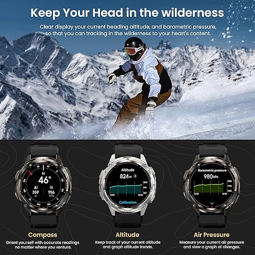 Miniatura 5 de KOSPET Tank T3 Ultra 2 - Reloj inteligente para hombre con GPS, batería extra larga, cuerpo de acero inoxidable resistente con llamadas Bluetooth,