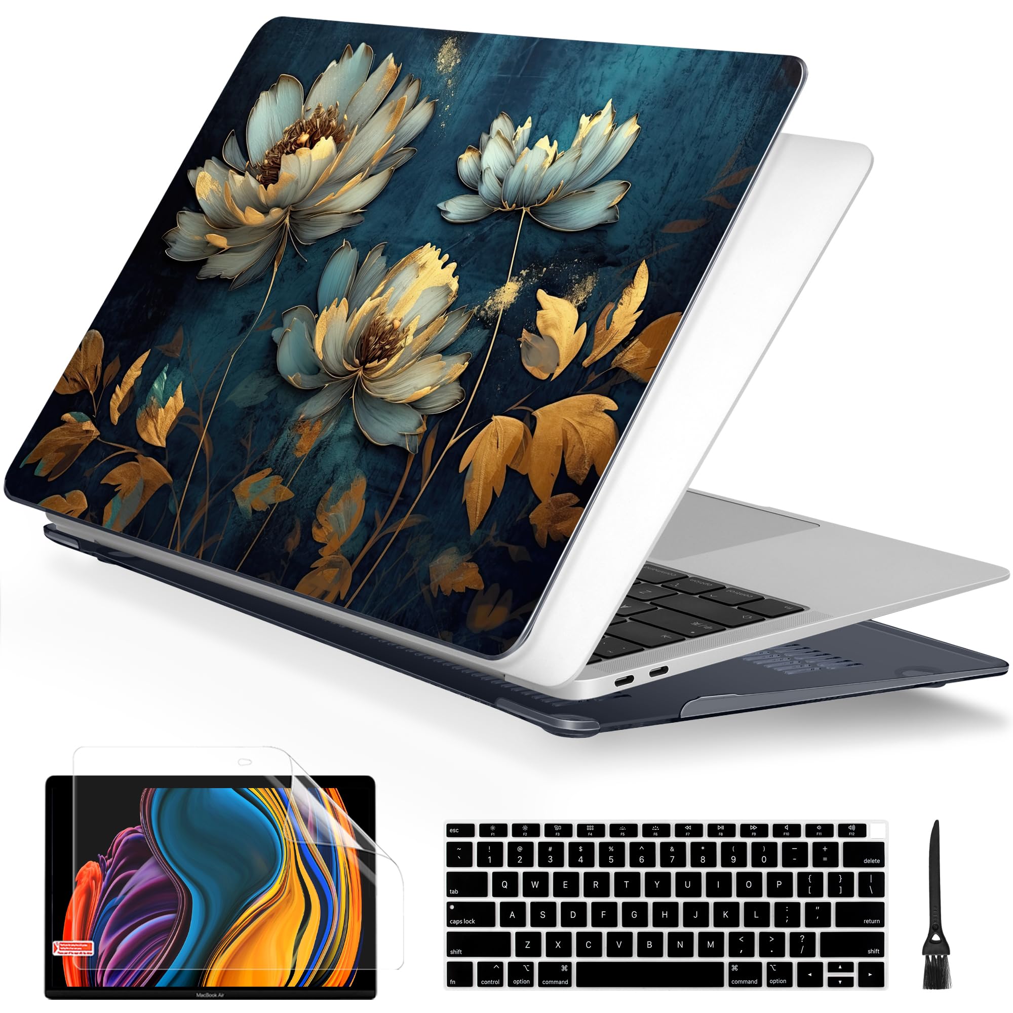 Batianda Case for M1 MacBook Air 13 Inch Model A2337 A2179 A1932 2020 2019 2018 Release,3D Painted Creative Series Design Hard Shell with Keyboard