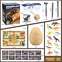 Vista 3 de Kit de excavación de huevos de dinosaurio jumbo, juguetes de dinosaurio para niños de 5 a 7 años, huevos de dinosaurio con 12 dinosaurios