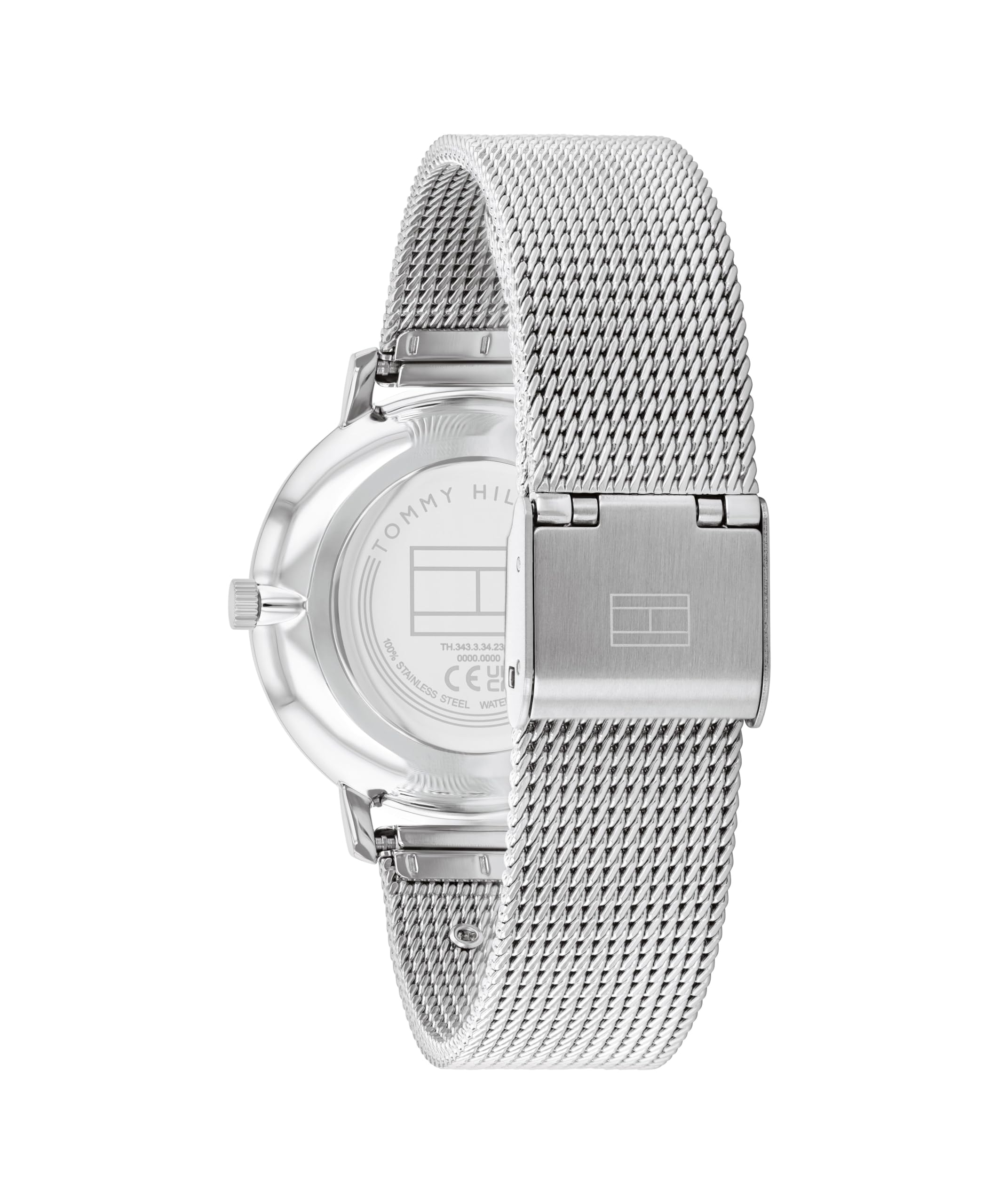 Tommy Hilfiger Reloj de Cuarzo Delgado para Mujer, Pulsera de Malla de Acero Inoxidable, Resistente al Agua hasta 3 ATM, Elegante diseño Minimalista, para Ella, 35 mm, Plateado