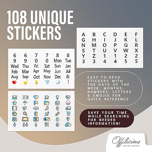 Miniatura 4 de 25 divisores de tarjetas de índice Manila de 4 x 6  Divisores organizadores de tarjetas de índice con pestañas y 108 calcomanías para tarjetas de