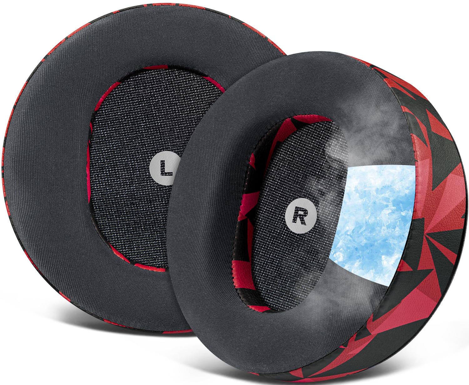 SOULWIT Cooling Gel Replacement Earpads for Audeze Maxwell Headphones, Ear Pads Cushions with Breathable Ice Silk Fabric, High-Density Noise