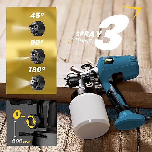 Miniatura 3 de Pulverizador de pintura para pintura de casa, pistola de pintura en aerosol HVLP de 1000 W, pistola pulverizadora de pintura eléctrica de diseño