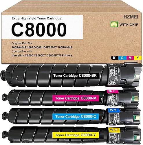 Cartucho de tóner C8000 remanufacturado 106R04049 106R04046 106R04047 106R04048 Toner compatible con impresora Xerox Versalink C8000 (paquete de 4)