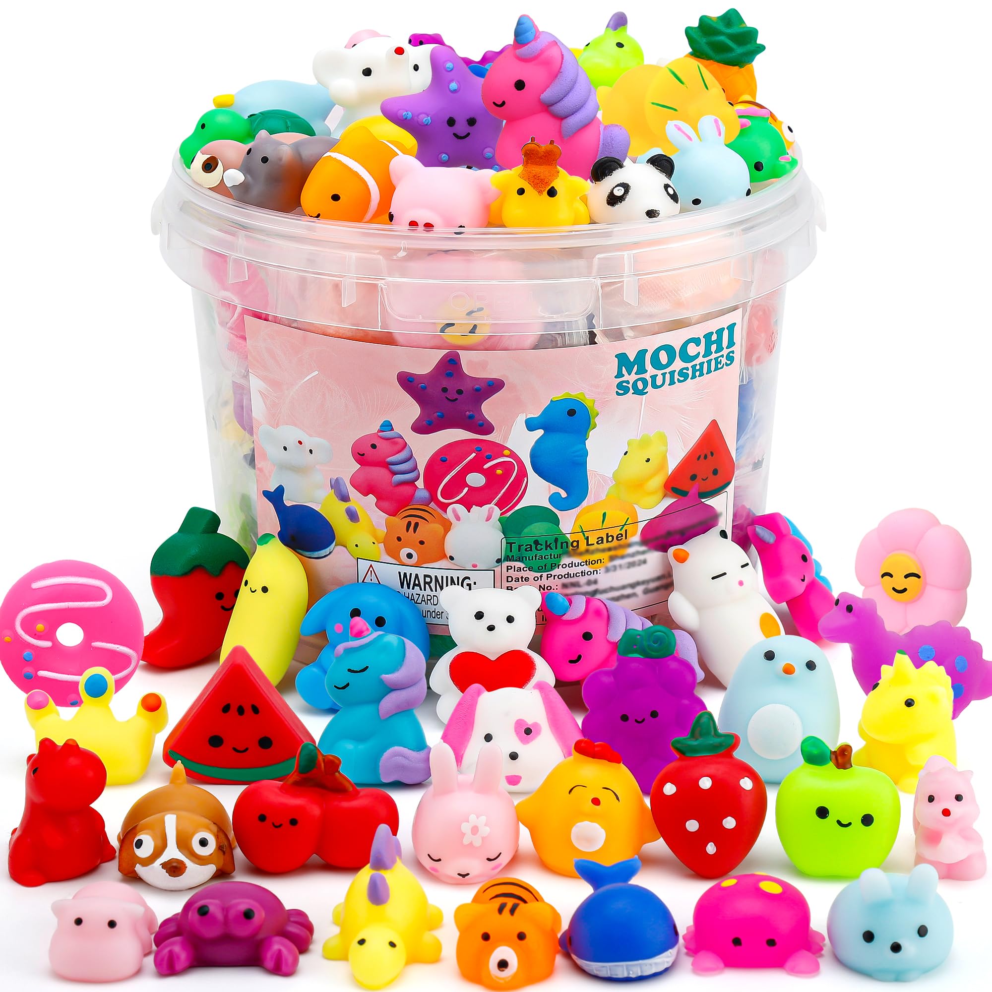 80 Pack Mochi Squishy Toys, Party Favors for Kids 4-8-12, Classroom Birthday Xmas Gifts Treasure Box Prizes Goodie Bag Stuffers, Mini Squishy Fidget Toys, Carnival Prizes in Bulk