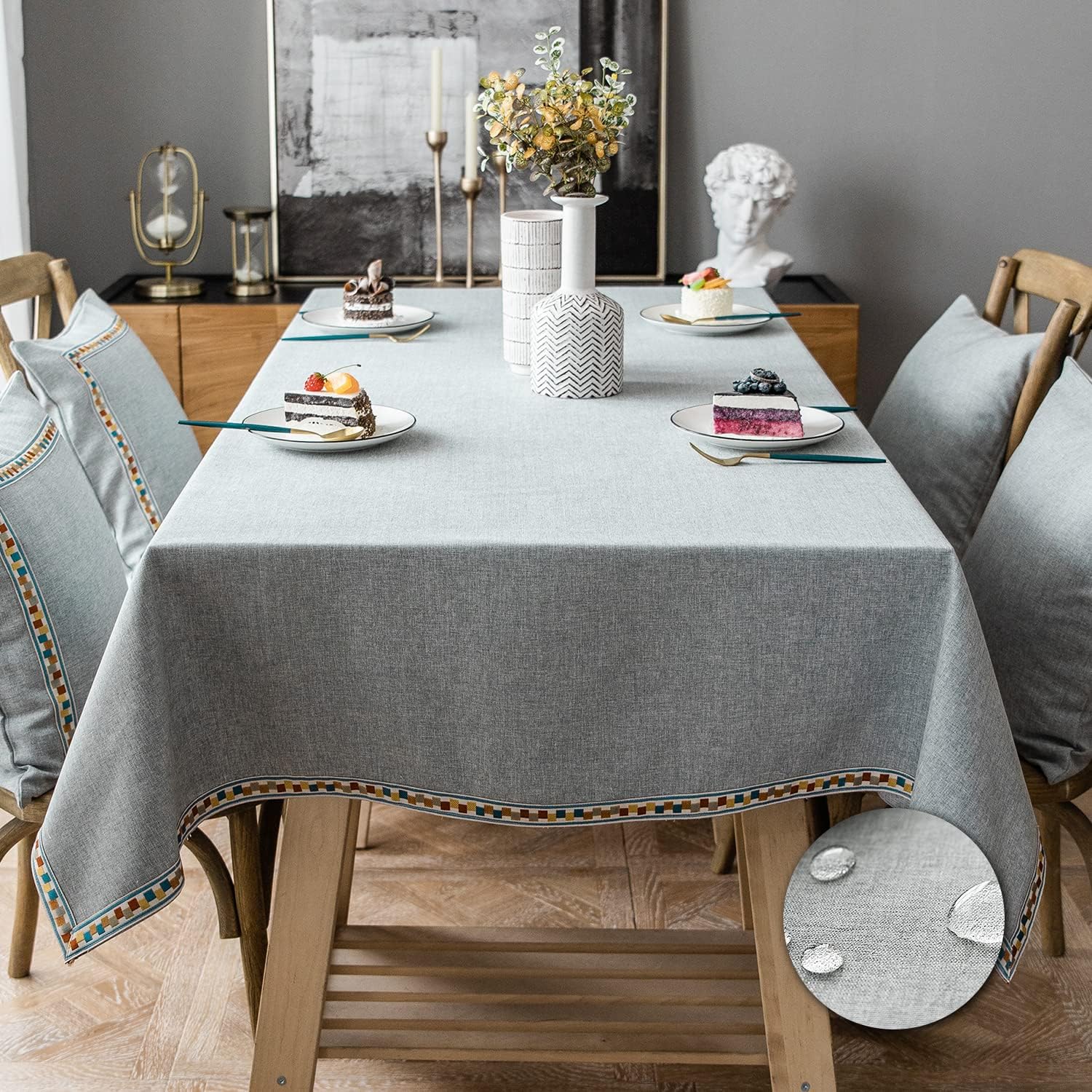 Pahajim Nappe Rectangulaire Nappe Anti Tache Impermeable Nappe Coton ...