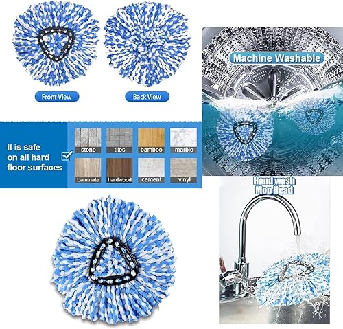 Miniatura 4 de YWSHF Paquete de 3 cabezales giratorios de repuesto compatibles con el sistema de trapeador Ocedar RinseClean de 2 tanques, cabezales de repuesto de