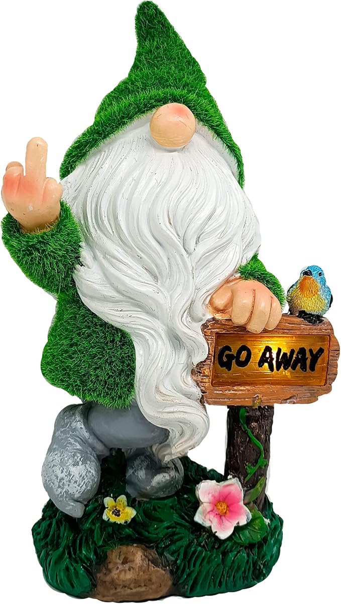 TIN DREAMS FACTORY Nain de Jardin Doigt d'honneur, Statue Jardin
