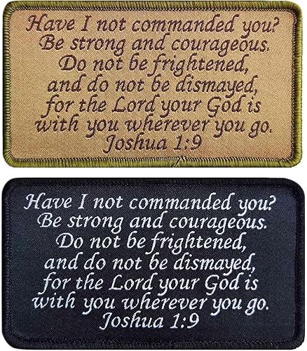 Parche táctico de la Biblia de Jesús de Joshua 19 de 2 x 4 pulgadas, con gancho y bucle bordado con gancho y bucle, insignia para chaleco, gorras,