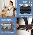Zyllion Massager Shiatsu pour le dos et le cou avec chaleur - Coussin de massage électrique 3D pour tissus profonds pour chaise, voiture, épaules, jambes, pieds, Noir, ZMA-13
