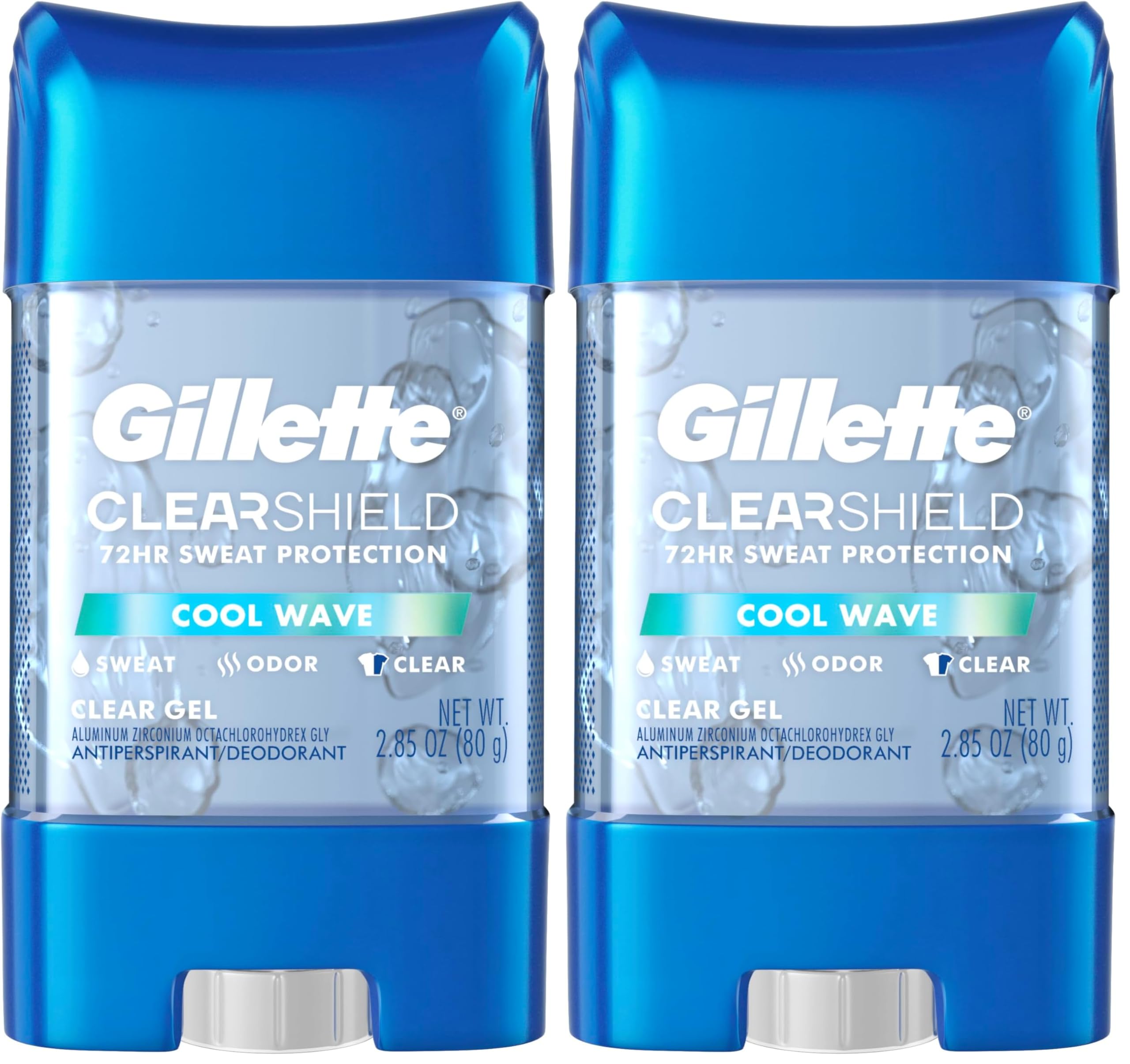 Antiperspirant and Deodorant for Men, Clear Gel, Cool Wave Scent, 2.85 oz (Pack of 2)