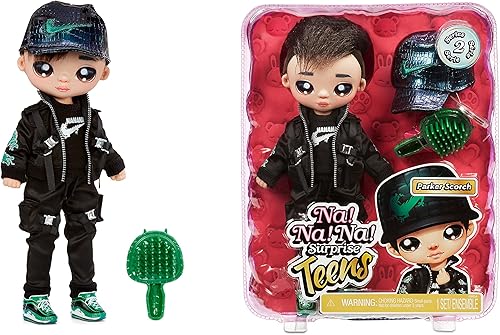 Na! Na! Na! Surprise Muñeca Parker Scorch para adolescentes de 11 pulgadas, suave, posable, pelo negro, adorable traje y accesorios de sombrero de