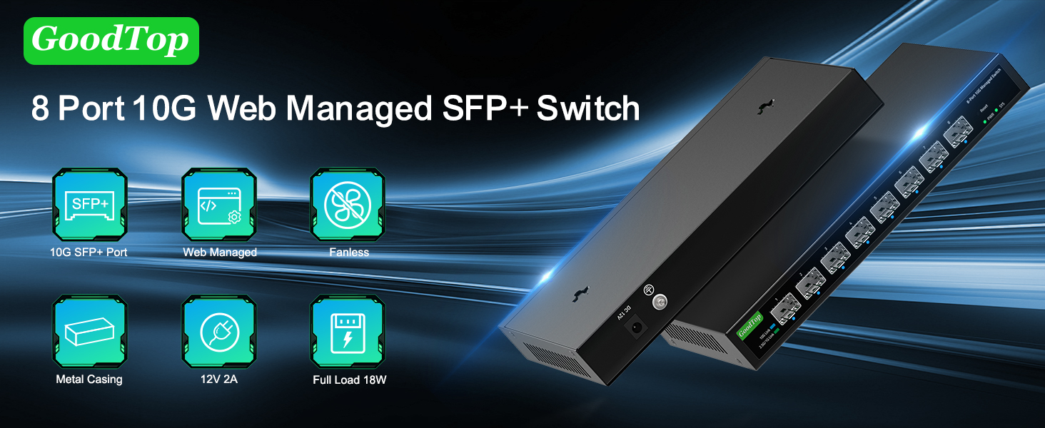 Amazon.com: GoodTop 8 Port 10Gb Smart Web Managed SFP+