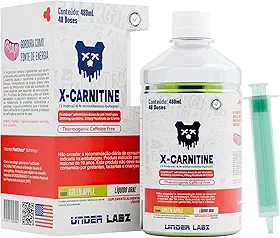 X-Carnitine Lipo Drive | Under Labz | Linha Essentials (480ml)–48 doses | L-Carnitina Líquida, Energia e Foco Metabólico – Suplemento para Definição e Performance Diária (480ml (48doses), Green Apple)