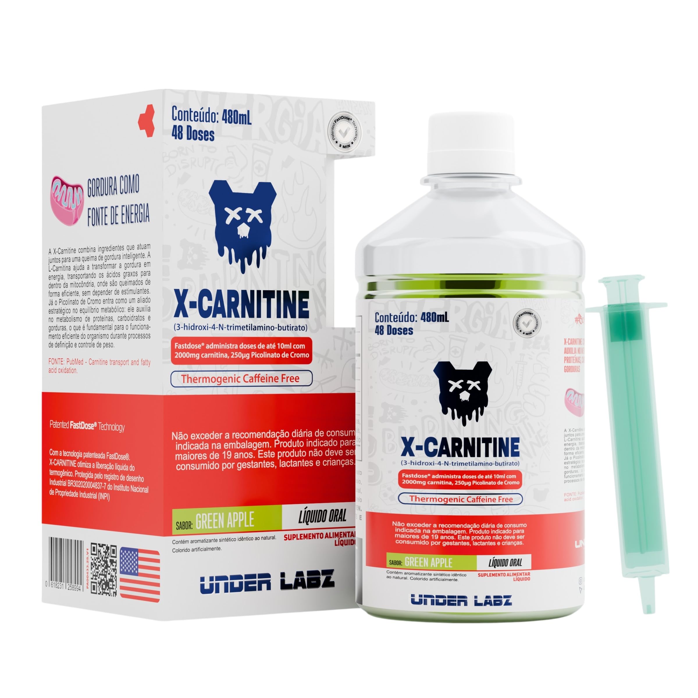 X-Carnitine Lipo Drive | Under Labz | Linha Essentials (480ml)–48 doses