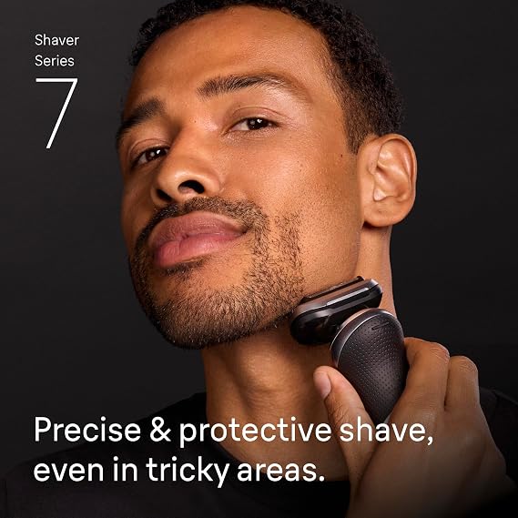 Braun Electric Shaver for Men, Series 7 7120s, Wet & Dry Shave, Turbo & Gentle Shaving Modes, Waterproof Foil Shaver, with Precision Trimmer, Space Grey