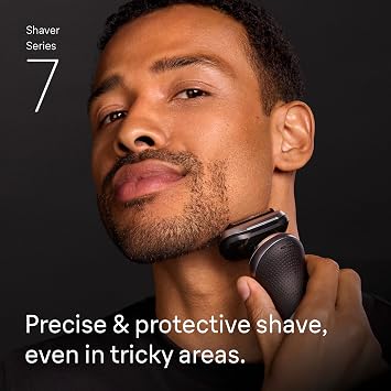 Braun Electric Shaver for Men, Series 7 7177cc, Wet & Dry Shave, Turbo & Gentle Shaving Modes, Waterproof Foil Shaver, Space Grey
