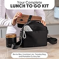 Vista 7 de Juego de 2 tarros de alimentos aislados de acero inoxidable (16 onzas + 12 onzas), boca ancha, termo de sopa para almuerzo de comida caliente