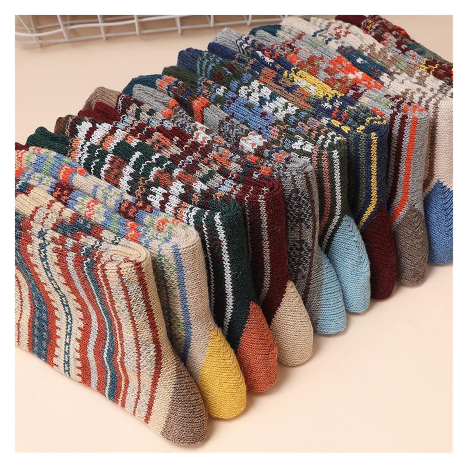 PAXAS Calcetines para Hombres Otoño Invierno Caliente Hombres Calcetines Térmicos De Lana Moda Casual Calcetines (Color : C, Size : Size 38-45)