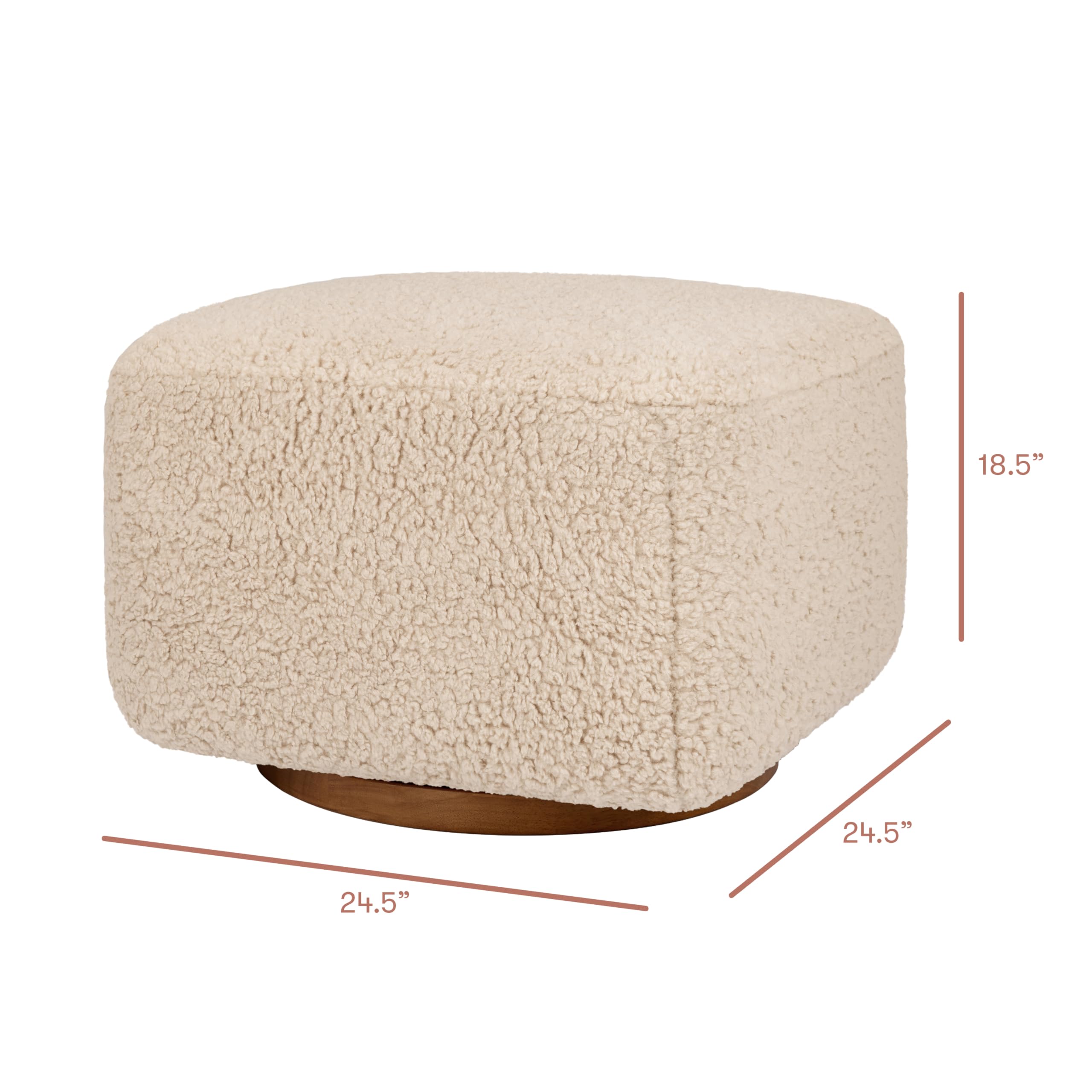 Amazon.com: Babyletto Kiwi Gliding Ottoman in Chai Shearling with