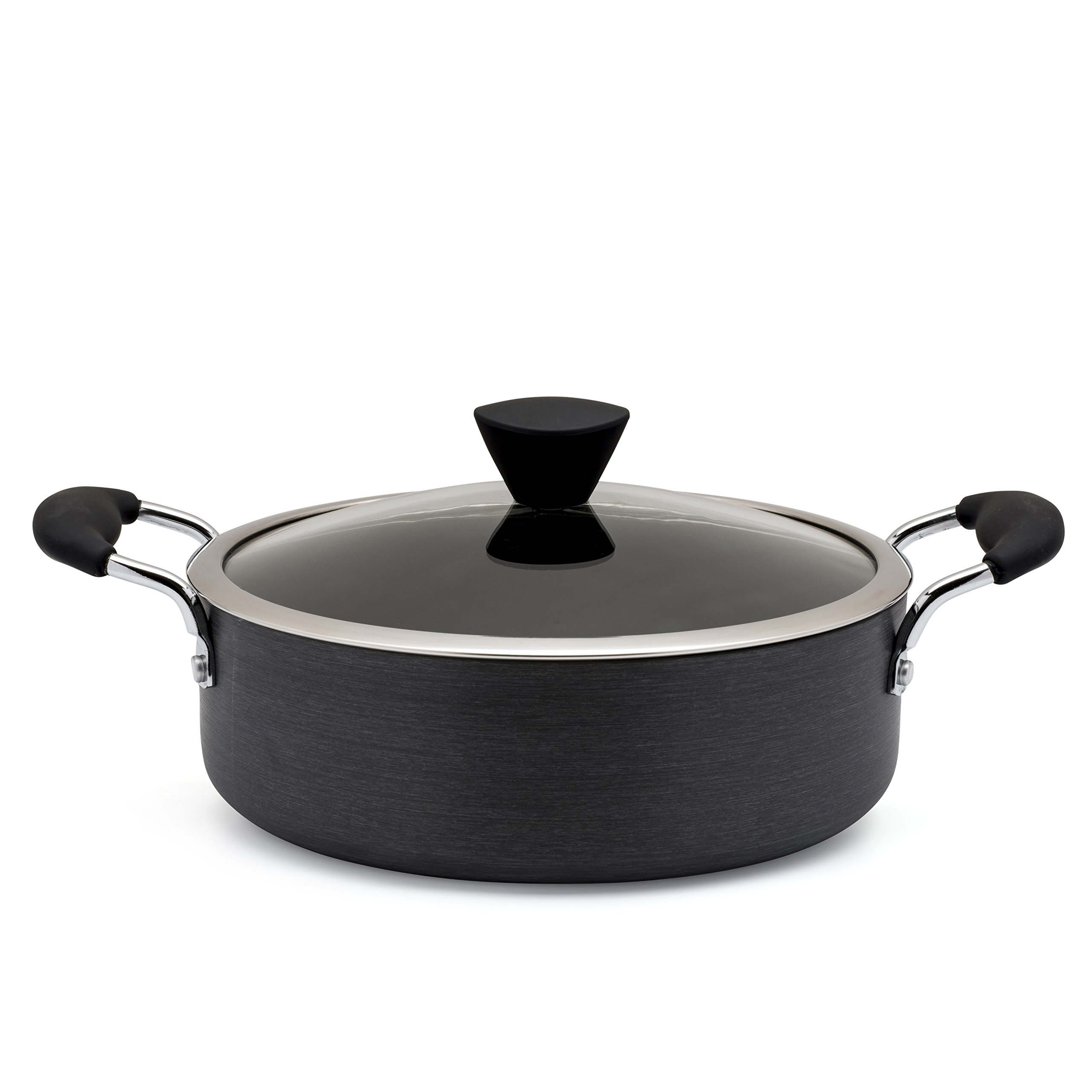 Zinel 4162 Non-Stick Saute Pan with Hard Anodised Induction Base, Grey, 28cm