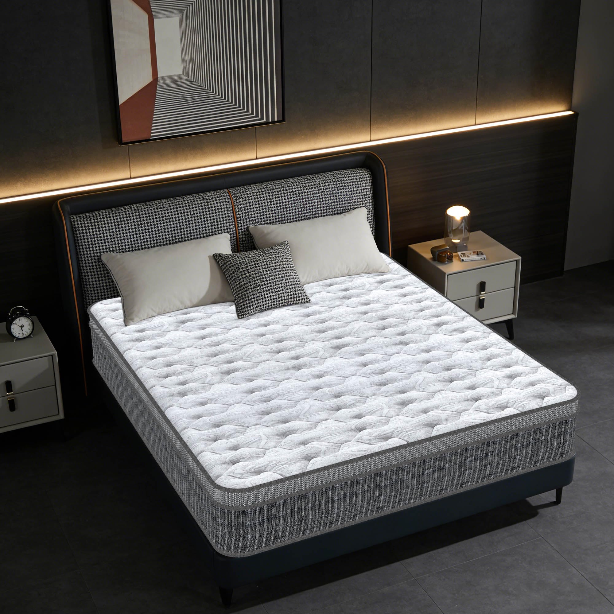 YIDATONG King Size Mattress 5FT, 11 Inch Memory Foam Sprung Hybrid Mattress, 7-Zone Personalized Support for All Sleepers, Medium Firm Puffy Collection, 100 Night Home Trial